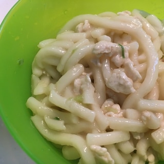 離乳食 完了期 鳥ミンチ入り焼うどん。